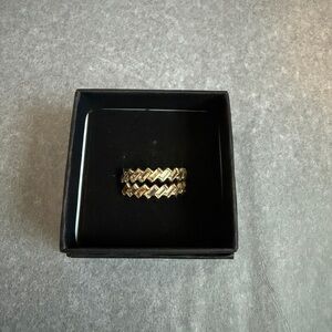 BP 2 Separate Bands Tan Stones Sz 8